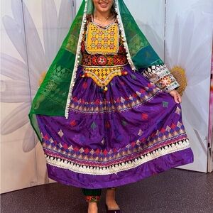 Traditional Purple and Green Women's Skirt